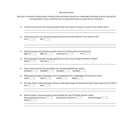 Questionnaire | DOCX