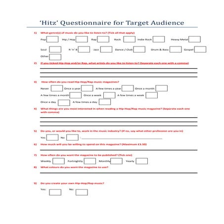 Research - Questionnaire | DOCX