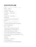 Perfume questionnaire