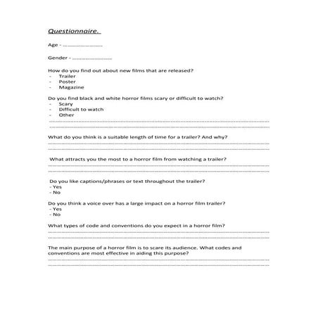 Questionnaire | DOCX