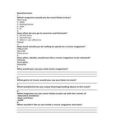 AS Media Questionnaire | DOCX