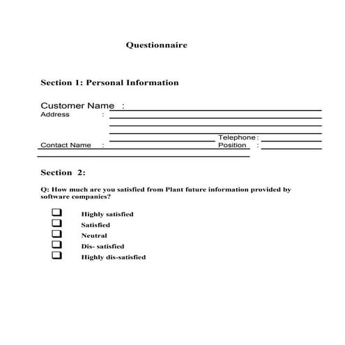 Questionnaire on consumer’s perception while buying a software With ...