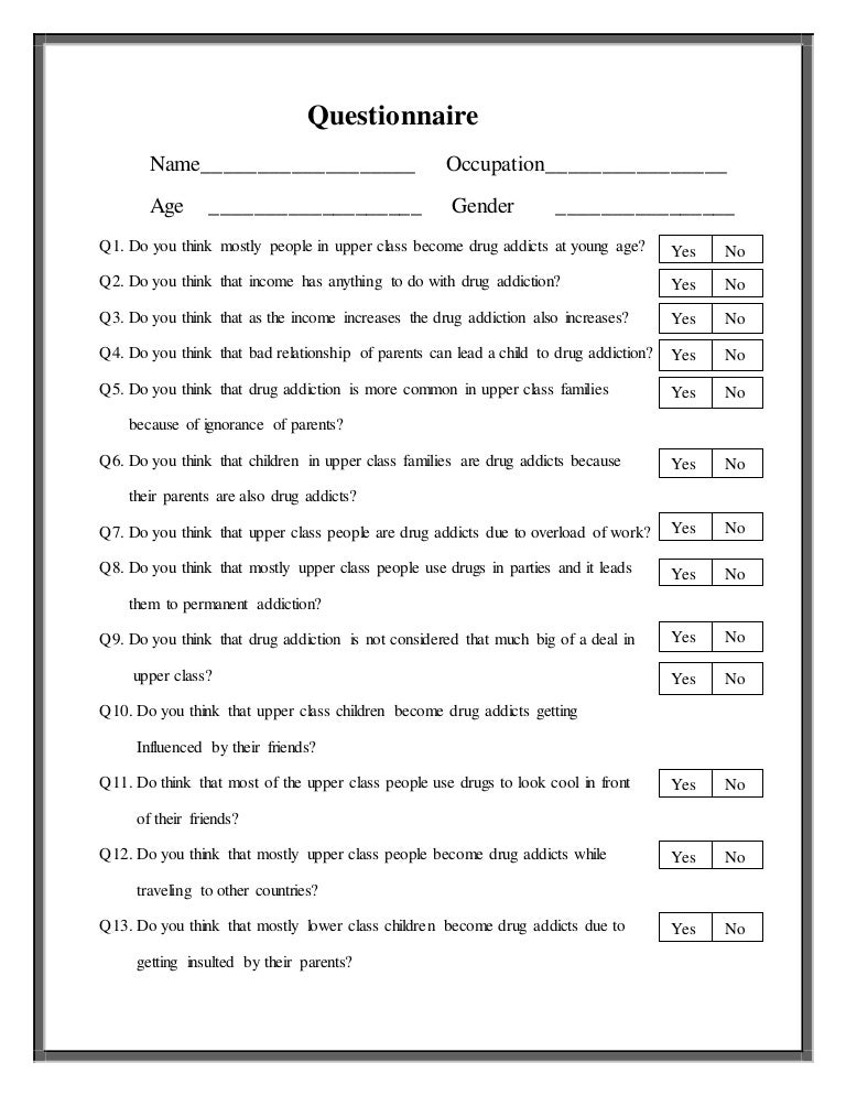 questionnaire example of questionnaire questions