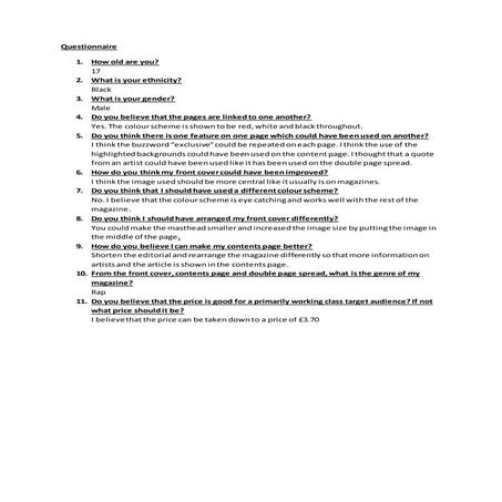 Questionnaire | DOCX