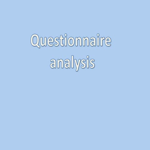 Questionnaire analysis