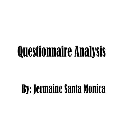 Questionnaire analysis