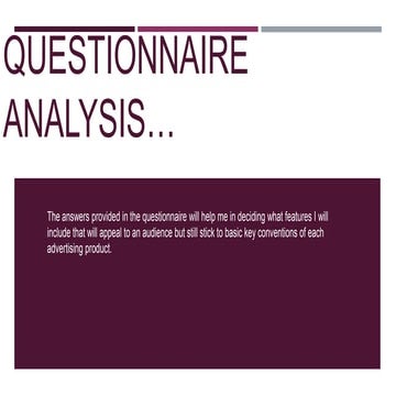 Questionnaire analysis