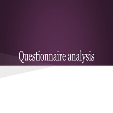 Questionnaire analysis