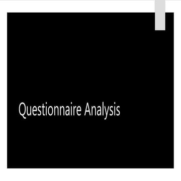 Questionnaire analysis