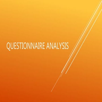Questionnaire analysis