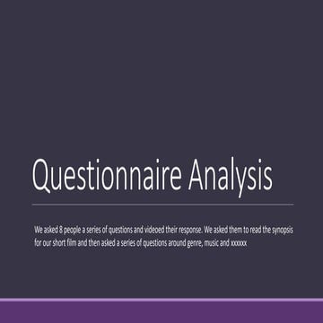 Questionnaire analysis