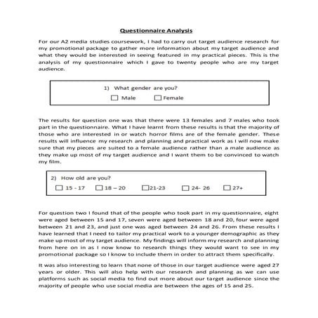 Questionnaire Analysis A2