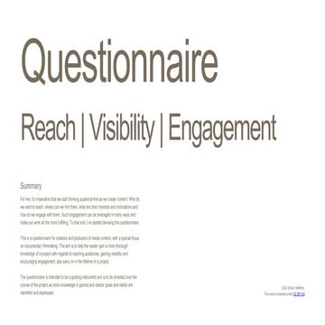 Questionnaire Reach | Visibility | Engagement