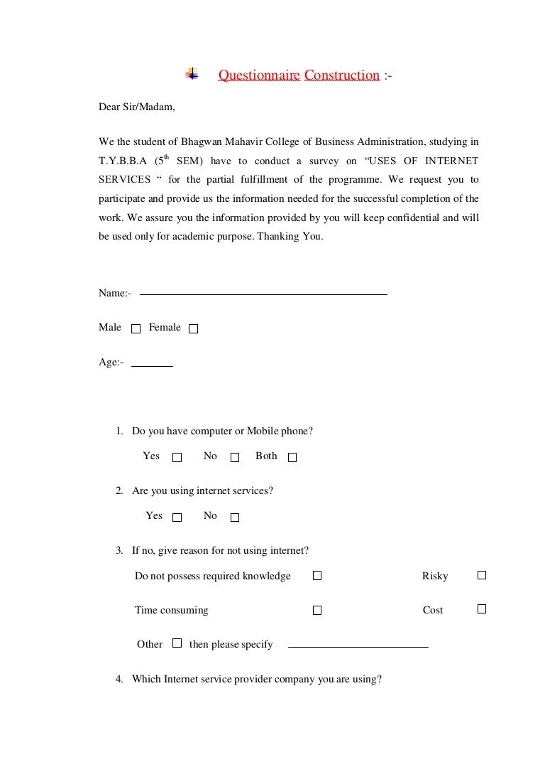 Questionnaire construction