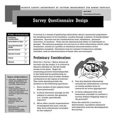Questionnaire design