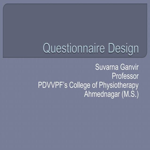Questionnaire design 