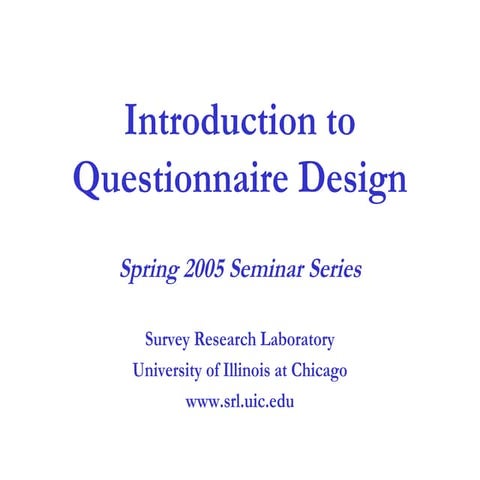 Questionnaire design spring2004