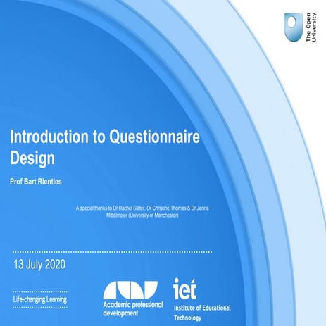 Questionnaire design for beginners (Bart Rienties)