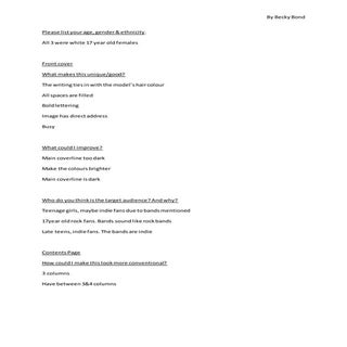 Questionnaire evaluation