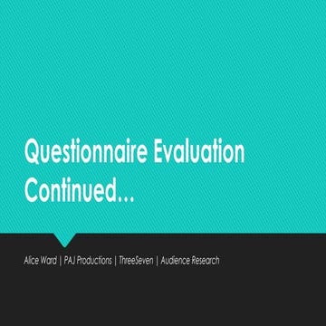 Questionnaire Evaluation Powerpoint | PPT