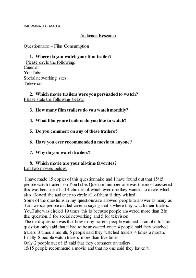 Questionnaire Film Consumption 4018