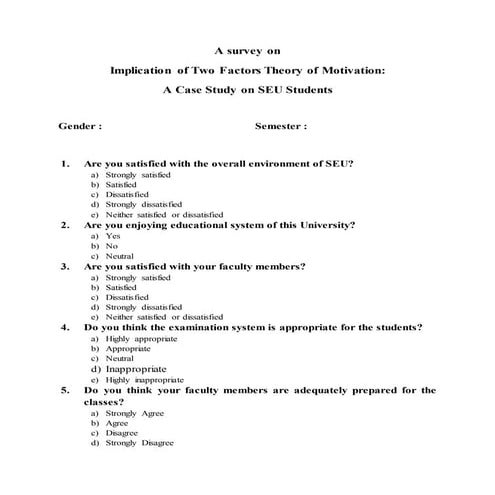 Questionnaire on southeast university | DOCX