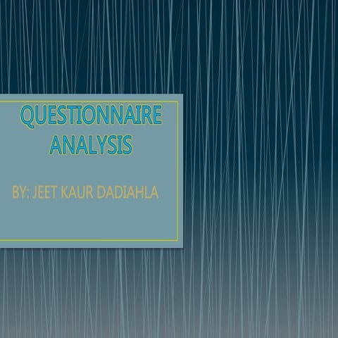 Questionnaire analysis