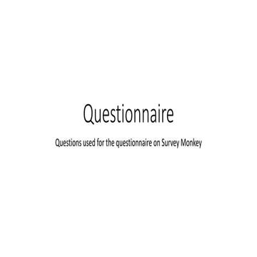 Questionnaire Questions