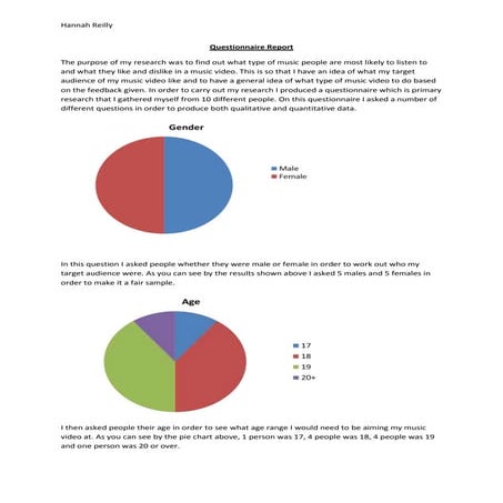 Short Film Questionnaire Report | DOCX