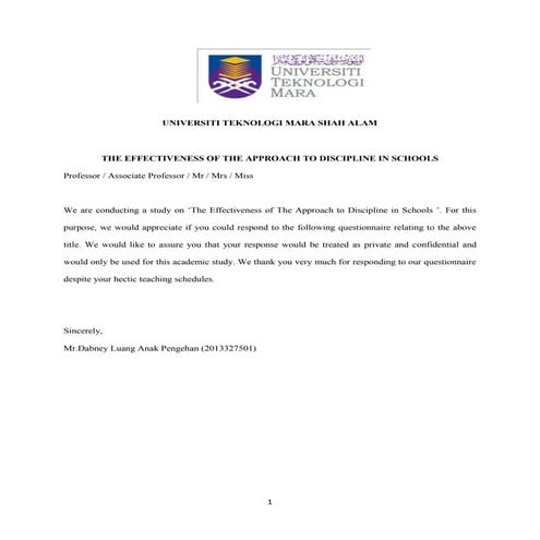 Questionnaire research method p1