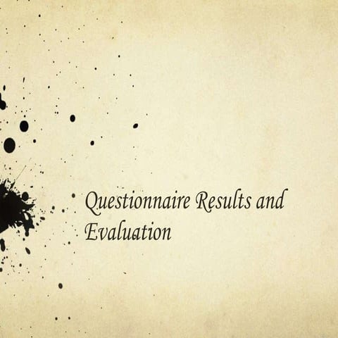 Questionnaire Results and Evaluation 