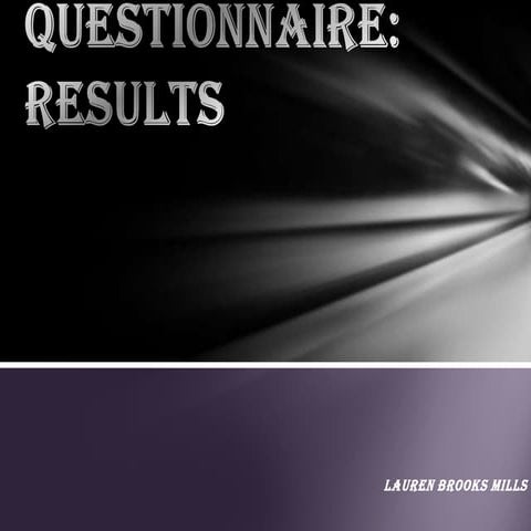 Music magazine questionnaire results