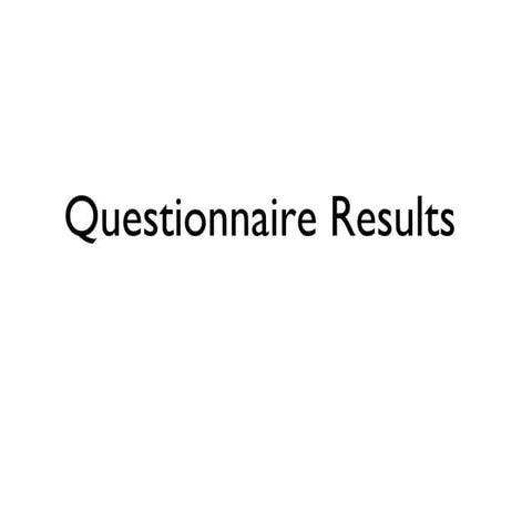 Questionnaire Results