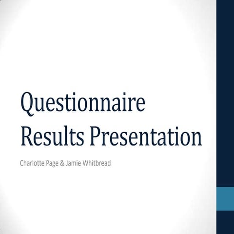 Questionnaire Results Presentation