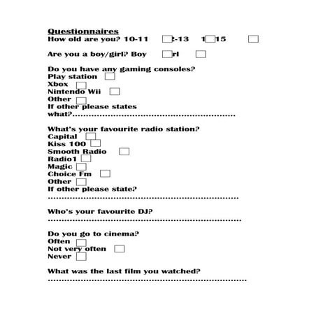 Questionnaires