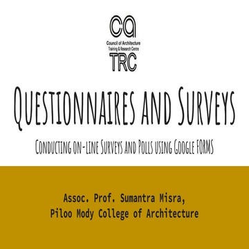 Questionnaires and surveys - Conducting on line surveys and polls-ochre