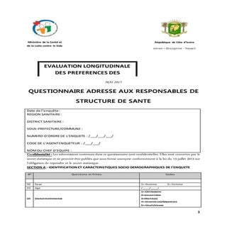 Questionnaire structure de santé 18...