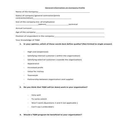 Questionnaire survey