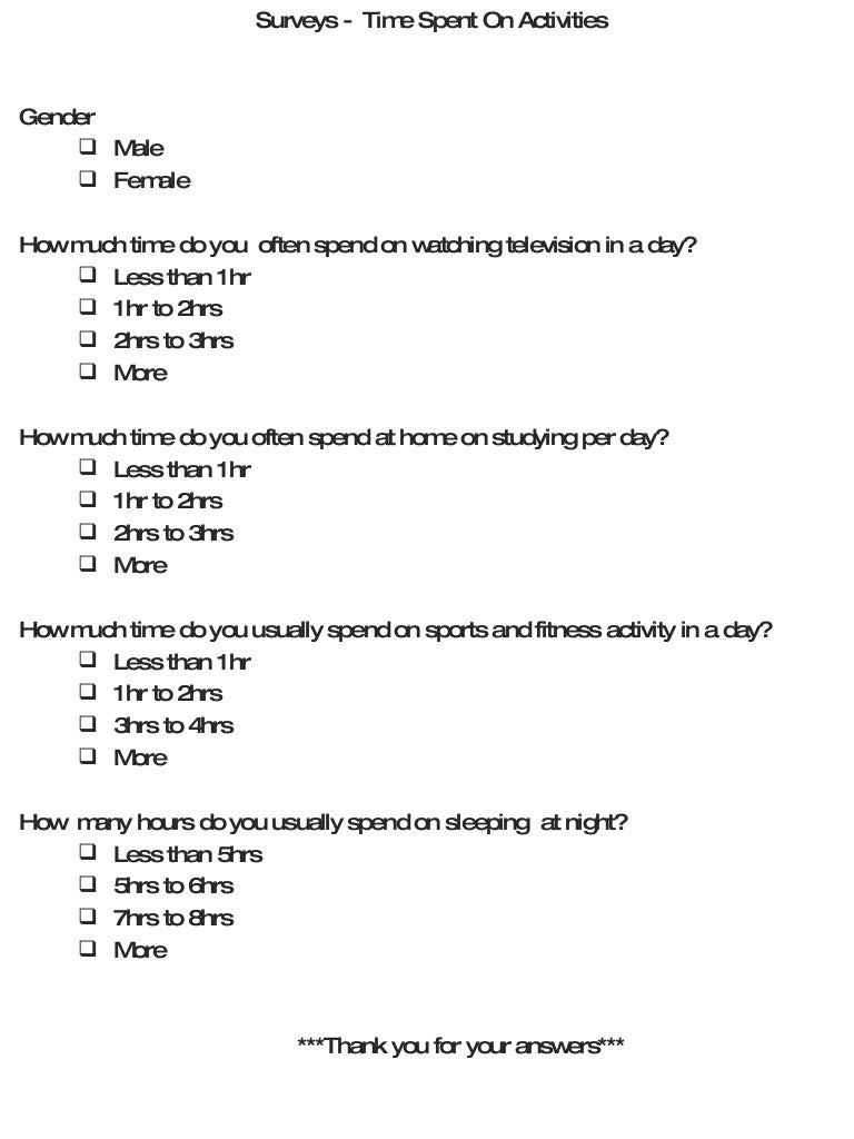  Questionnaire Survey Research