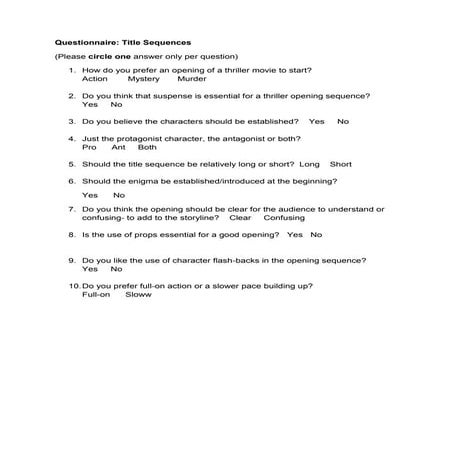 Questionnaire 2