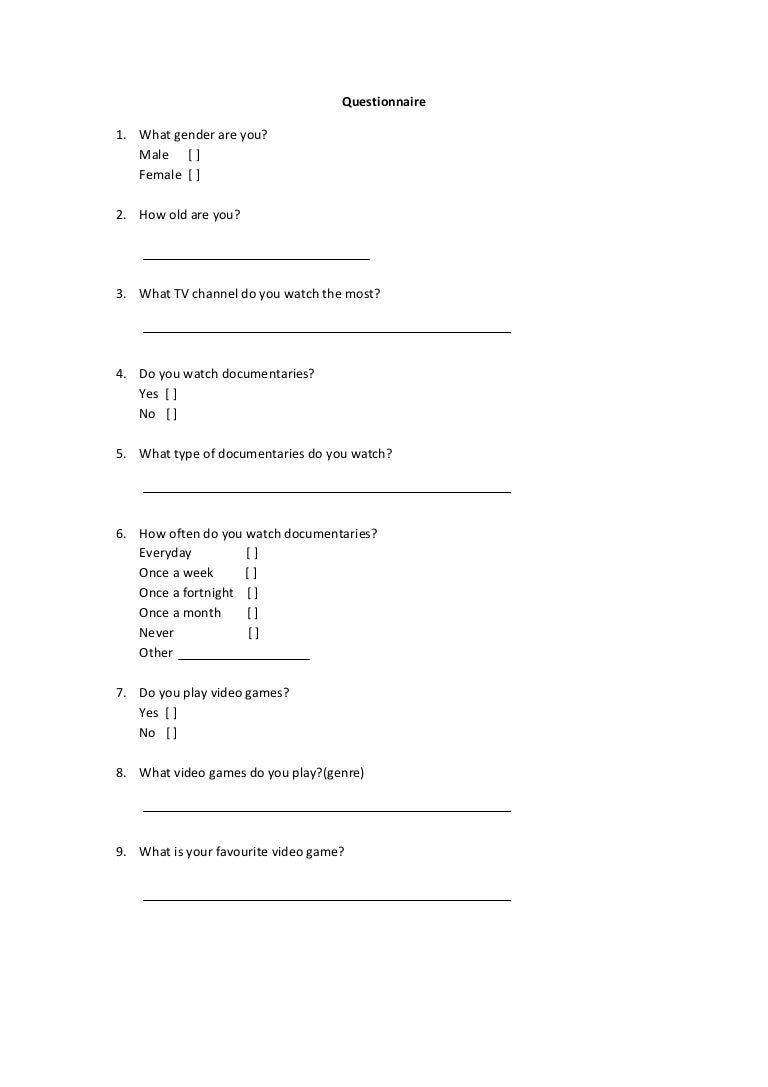 Examples Of Social Policy >> Questionnaire video games Examples Of Social Policy >> Questionnaire video games