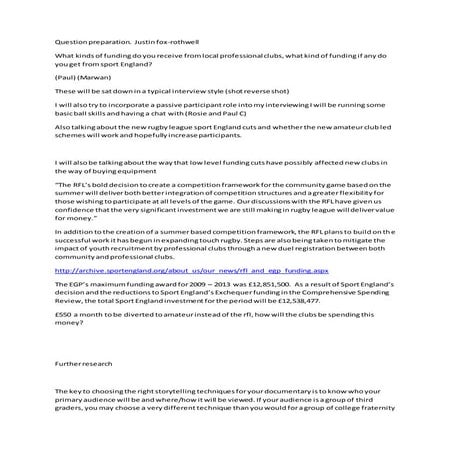 Question preparation