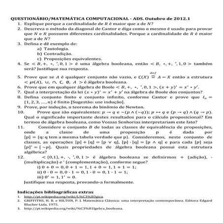 Questionário de ads. 10. 2012