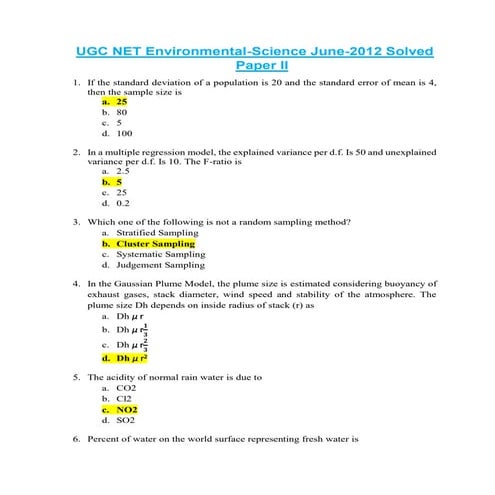 UGC NET Environmental Science - Paper 2.pdf