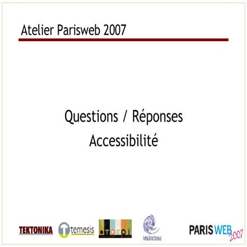 Questions Reponses Accessibilite