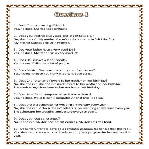 question words present progressive | PDF