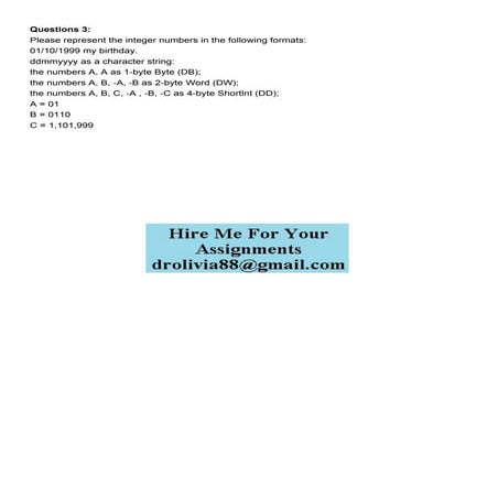 Questions 3 Please represent the integer numbers in the fol.pdf
