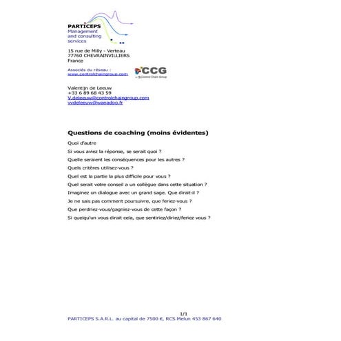 Questions de coaching particeps