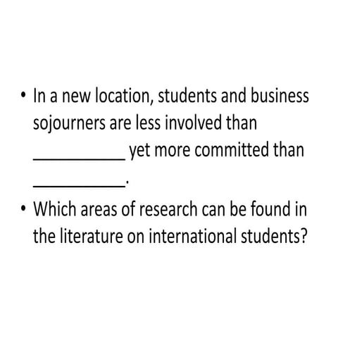 Quiz: international students (cross-cultural psychology)