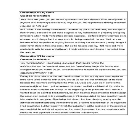 Questions for reflection